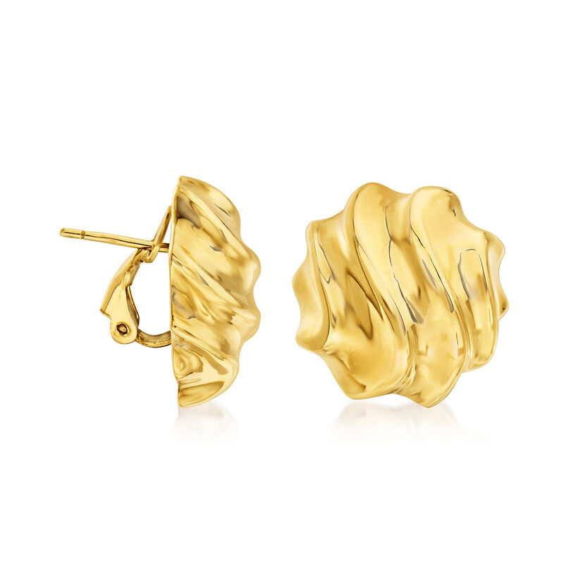 Italian 14kt Yellow Gold Swirl Earrings image number 2