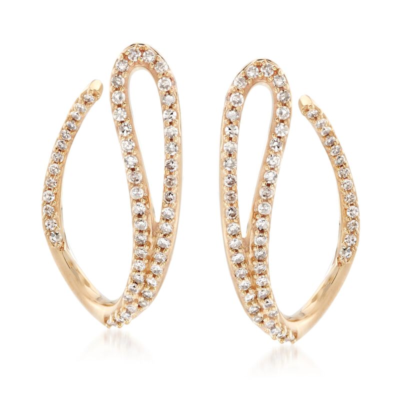 .50 ct. t.w. Diamond Swoop Drop Earrings in 14kt Yellow Gold image number 0