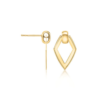 Italian 14kt Yellow Gold Geometric Drop Earrings