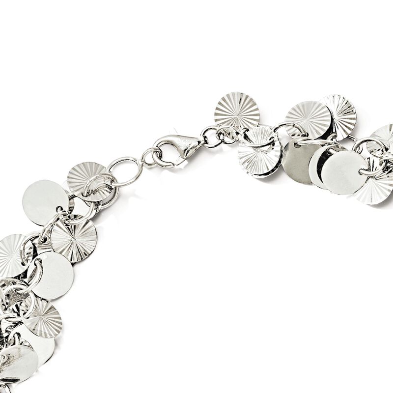 Sterling Silver Multi-Disc Confetti Necklace. 18&quot; image number 2