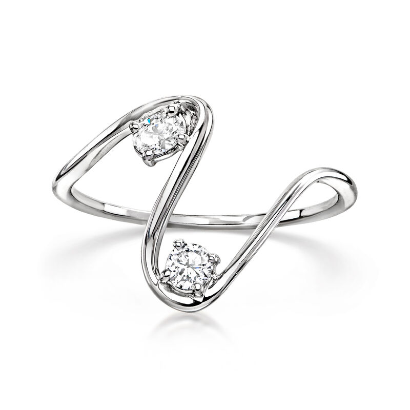 .20 ct. t.w. Lab-Grown Diamond Wavy Ring in Sterling Silver image number 0