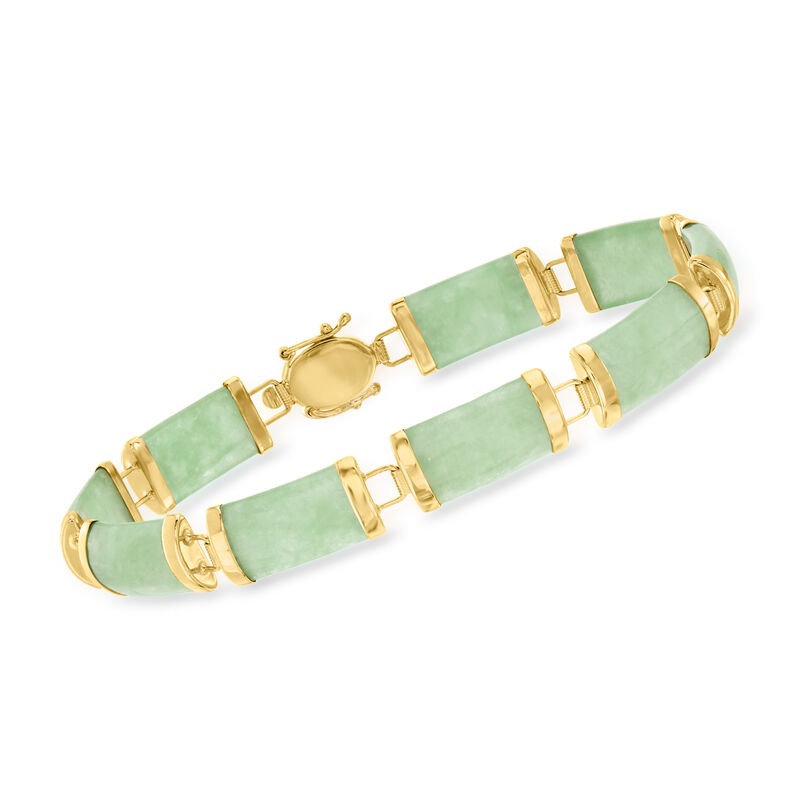 Jade &quot;Good Fortune&quot; Bracelet in 14kt Yellow Gold image number 2