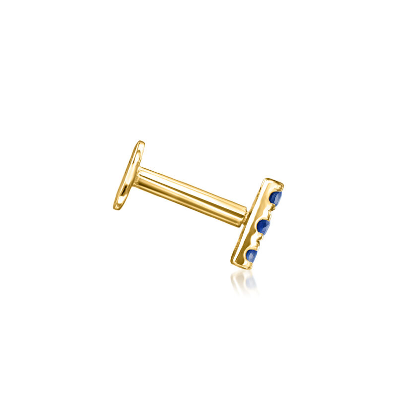 Sapphire Bar Flat-Back Stud Earrings in 14kt Yellow Gold image number 4