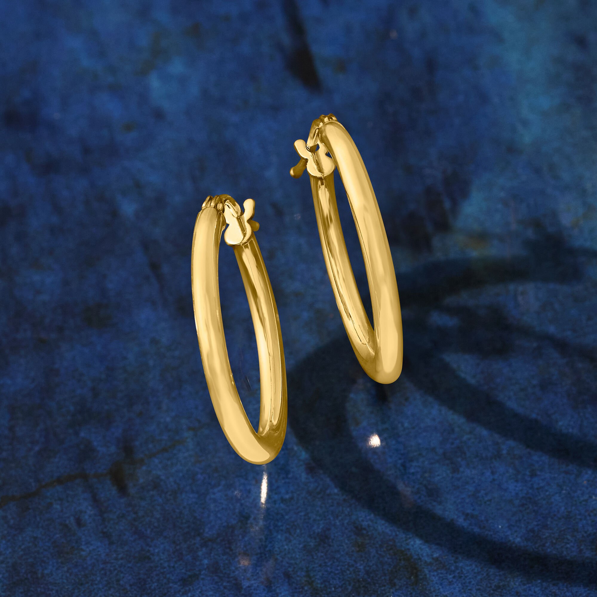 Yellow gold hoops on sale