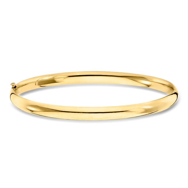 5mm 10kt Yellow Gold Round Bangle Bracelet image number 0