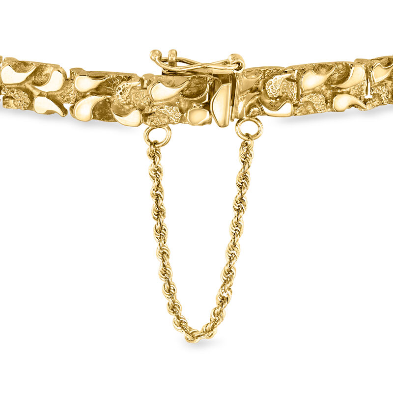 C. 1980 Vintage 14kt Yellow Gold Nugget-Pattern Bracelet. 7&quot; image number 2