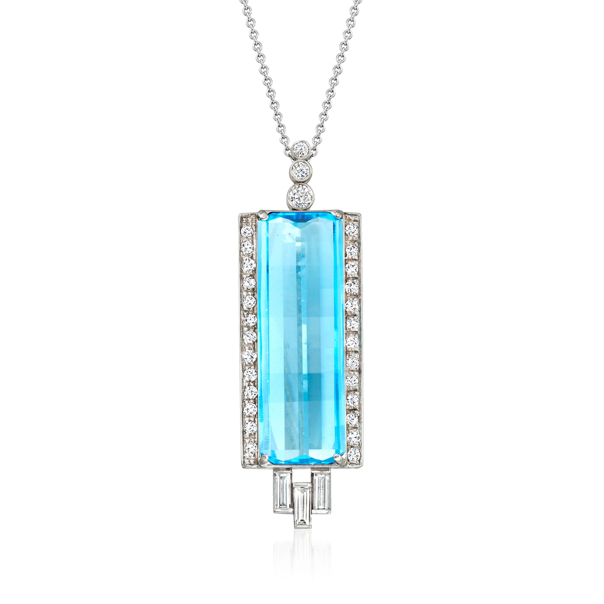 ★SENTIMENTS★ NO.533 [BLUE] NECKLACE Goshwara Gossip 18K Yellow Gold London Blue Topaz Asscher