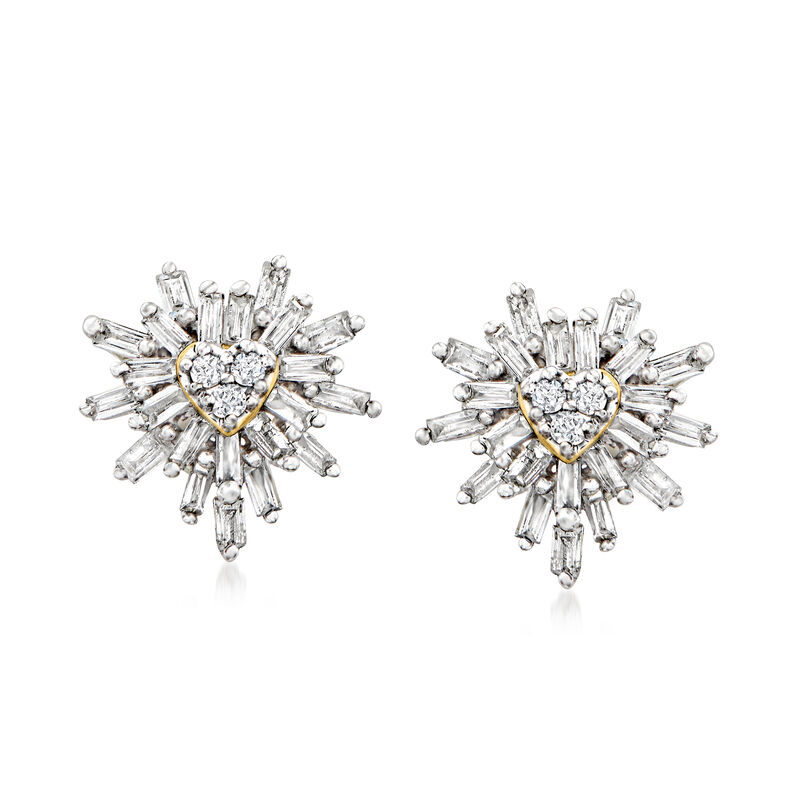 .25 ct. t.w. Diamond Bursting Heart Earrings in 10kt Yellow Gold  image number 0