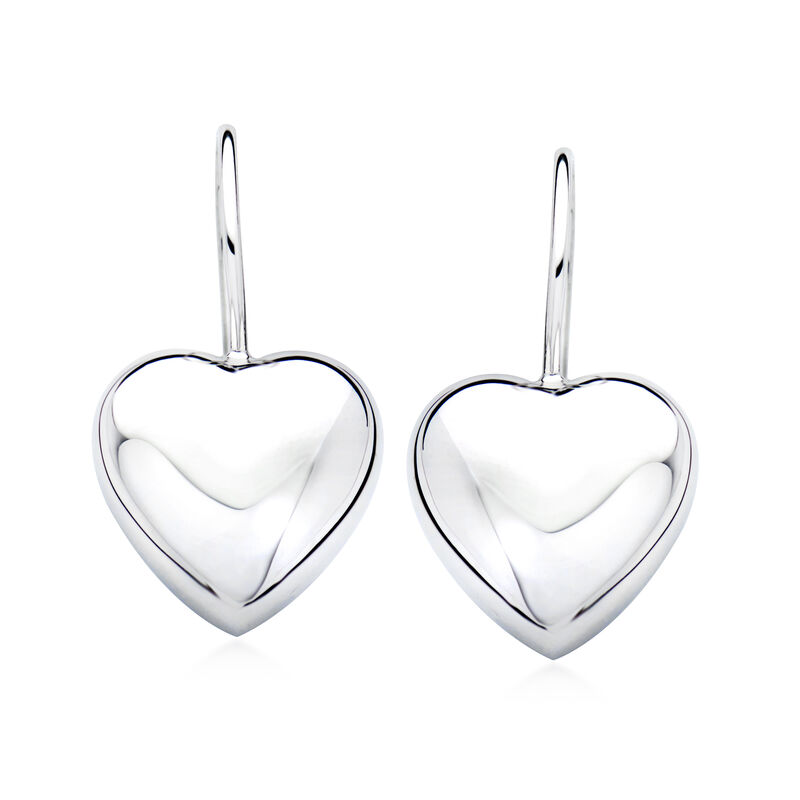 Italian Sterling Silver Heart Drop Earrings  image number 0