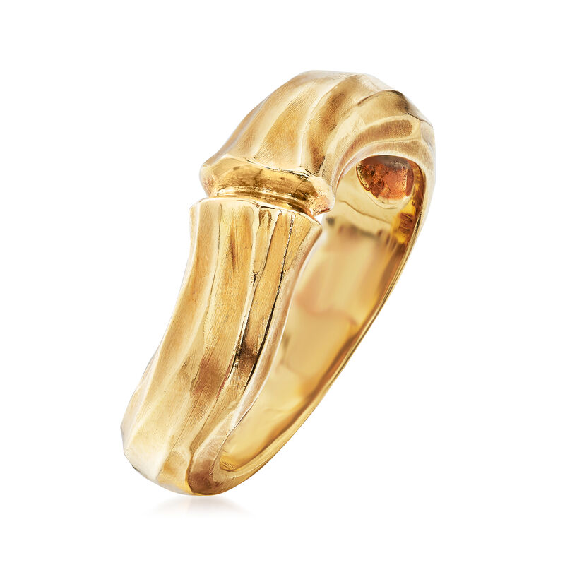 C. 1980 Vintage Cartier 18kt Yellow Gold Bamboo Ring image number 2
