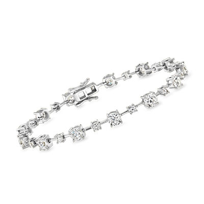6.75 ct. t.w. CZ Station Bracelet in Sterling Silver
