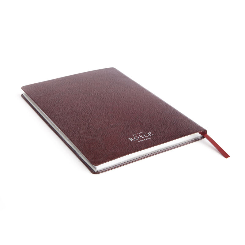 Royce Burgundy Leather Three-Initial Slim Journal image number 3