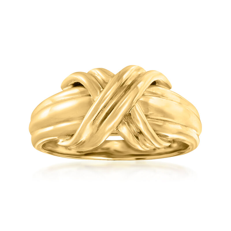 C. 1998 Vintage Tiffany Jewelry "Paloma Picasso" 18kt Yellow Gold X Ring  image number 0