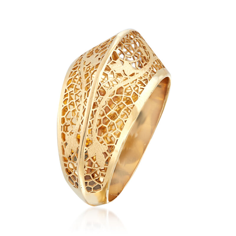 Italian 14kt Yellow Gold Filigree Vine Ring image number 2
