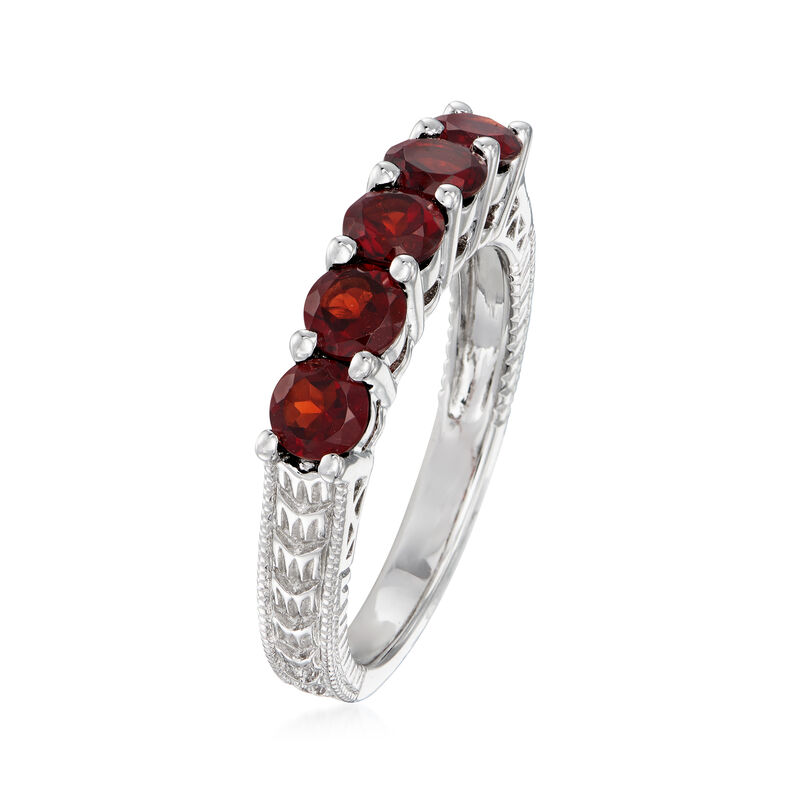 1.50 ct. t.w. Garnet Five-Stone Ring in Sterling Silver image number 2