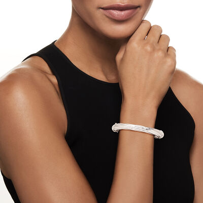 Italian 10mm Sterling Silver Twisted Bangle Bracelet