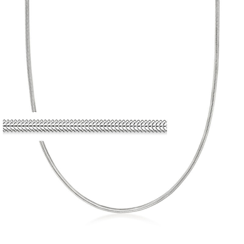 Italian Sterling Silver Flat Snake-Chain Necklace image number 0