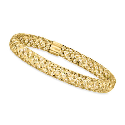 Italian 10kt Yellow Gold Mesh Bangle Bracelet