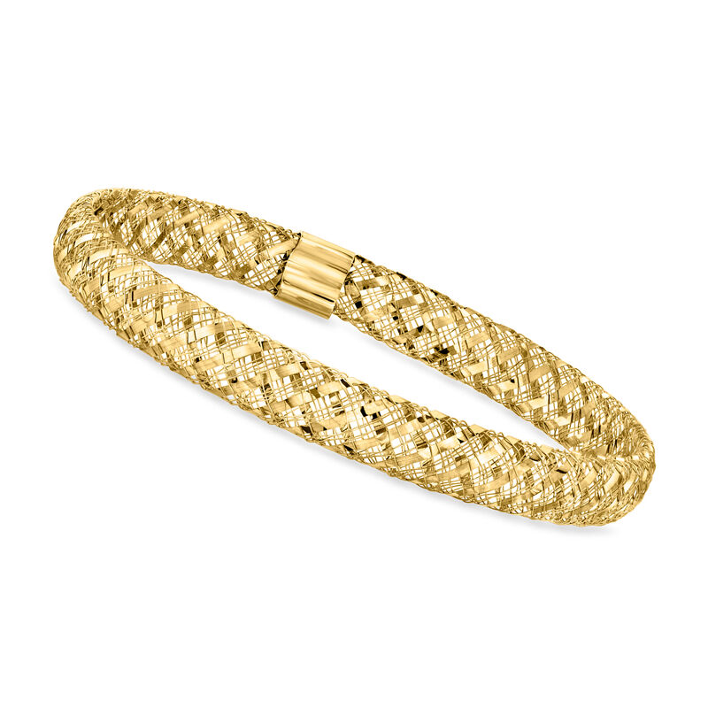 Italian 10kt Yellow Gold Mesh Bangle Bracelet image number 0