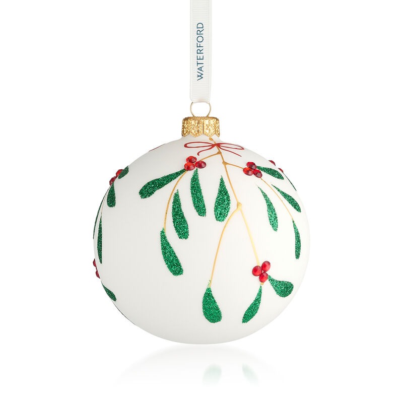 Waterford Crystal &quot;Holiday Heirlooms&quot; Glass Mistletoe Ornament  image number 2