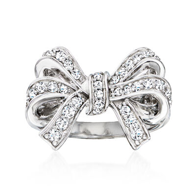 .50 ct. t.w. White Topaz Bow Ring in Sterling Silver