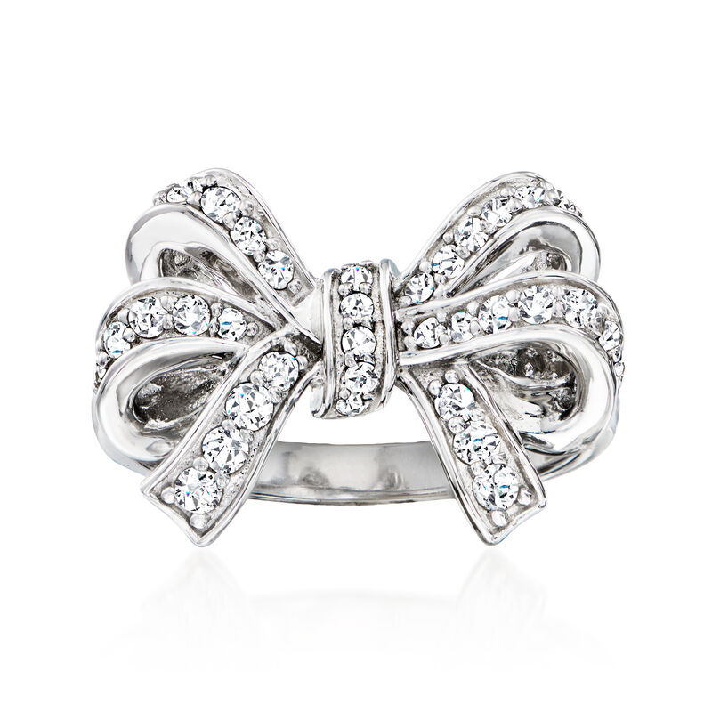 .50 ct. t.w. White Topaz Bow Ring in Sterling Silver image number 0