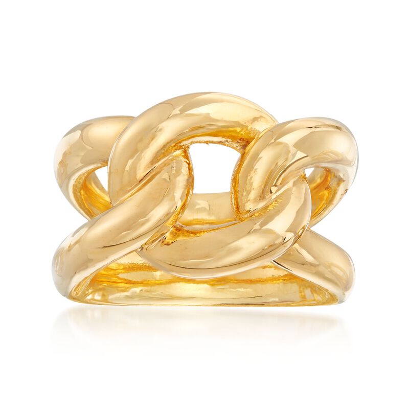 Italian Andiamo 14kt Yellow Gold Over Resin Knot Ring image number 0
