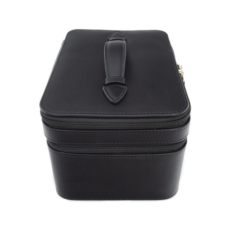 Brouk & Co. "Abby" Black Faux Leather Travel Jewelry and Cosmetics Case image number 3
