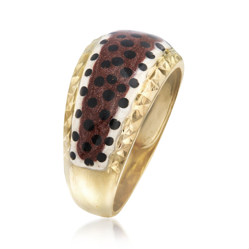 Multicolored Enamel Dome Ring in 18kt Gold Over Sterling image number 2