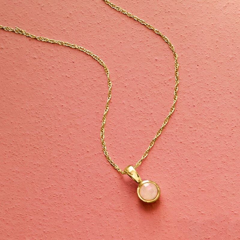 Opal Pendant Necklace in 14kt Yellow Gold. 16" image number 4