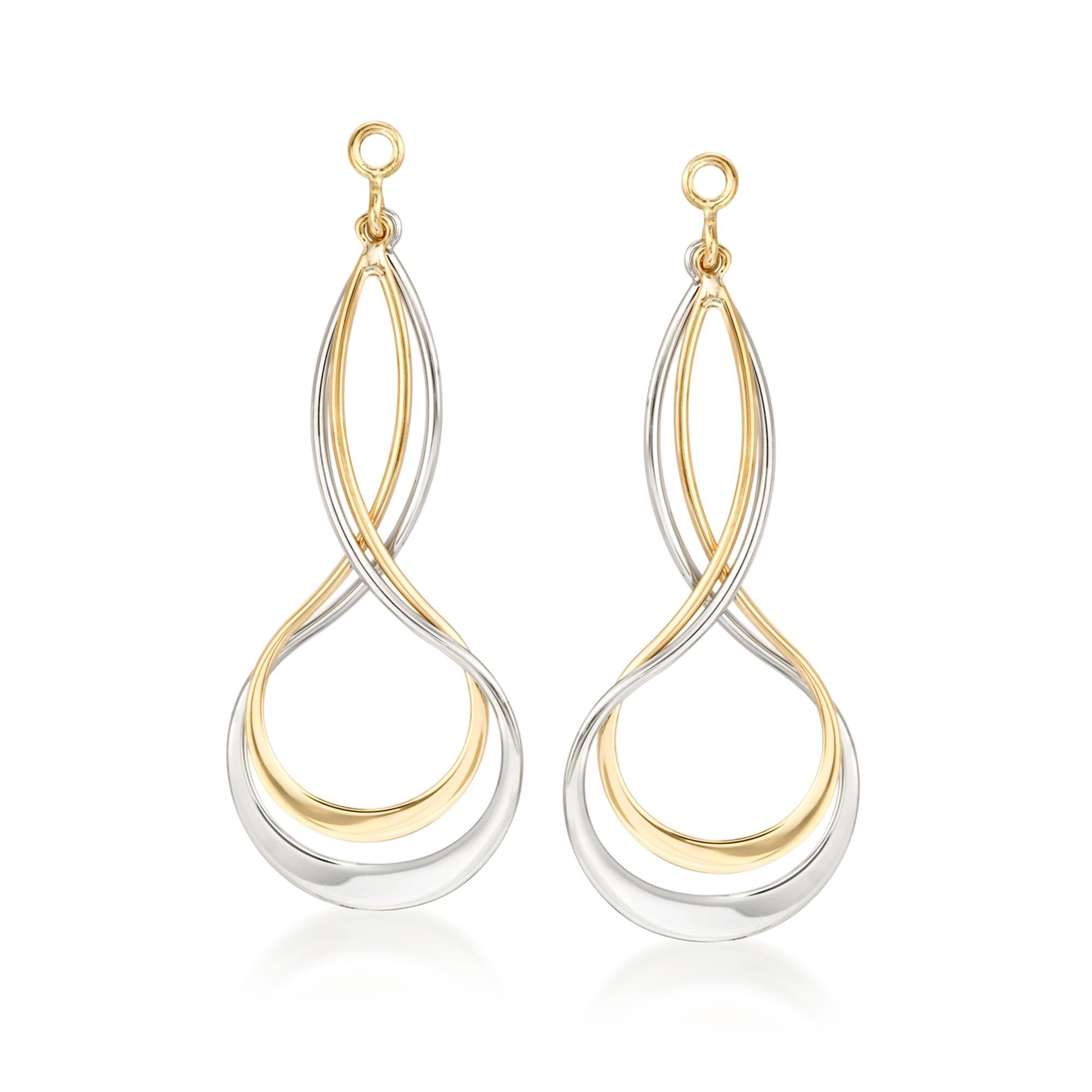 Sterling Silver and 14kt Yellow Gold Earring Jackets