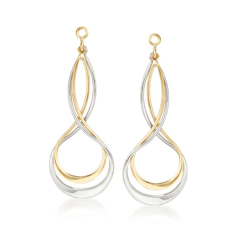 Sterling Silver and 14kt Yellow Gold Earring Jackets image number 0