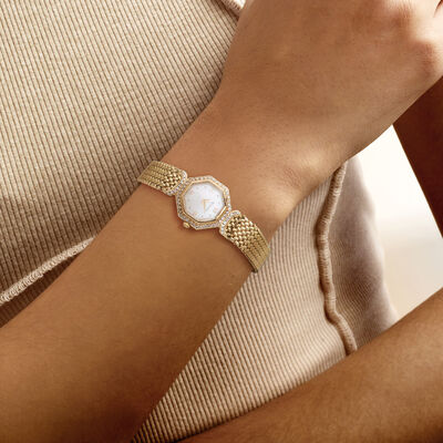 C. 1980 Vintage Geneve Women's .85 ct. t.w. Diamond Watch in 14kt Yellow Gold