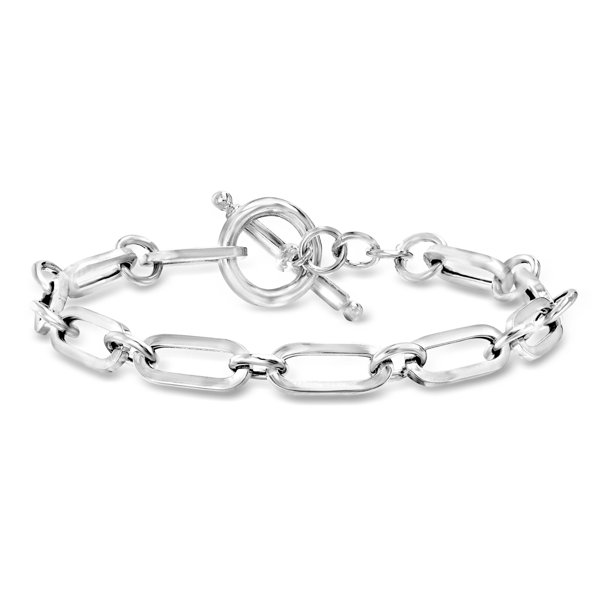 Italian Sterling Silver Paper Clip Link Toggle Bracelet | Ross Simons