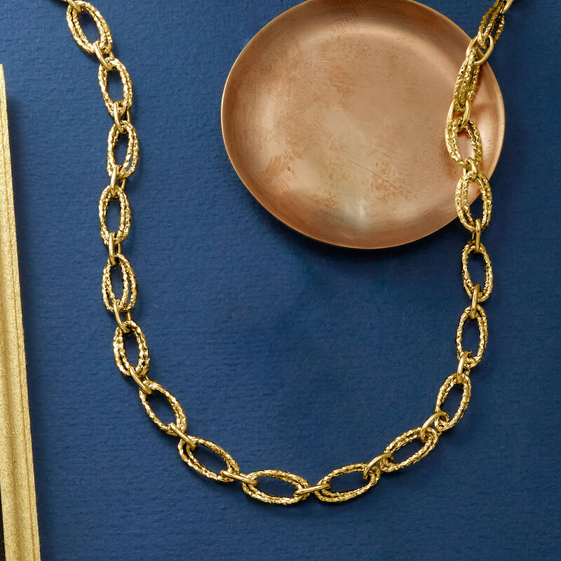 Italian 18kt Yellow Gold Oval-Link Necklace image number 2