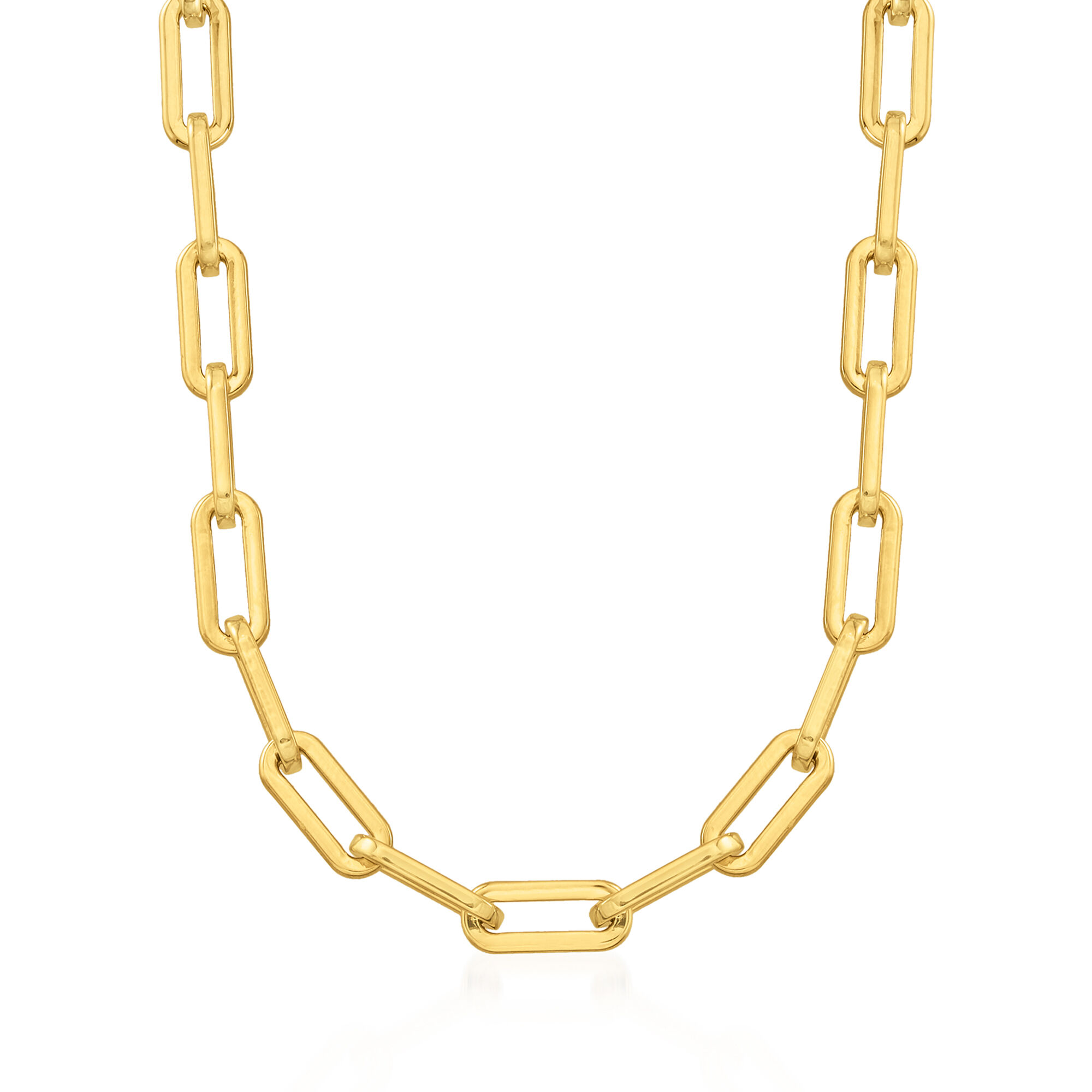 Italian Andiamo 14kt Yellow Gold Over Resin Paper Clip Link