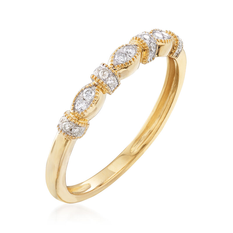 .12 ct. t.w. Vintage-Style Diamond Ring in 14kt Yellow Gold image number 2