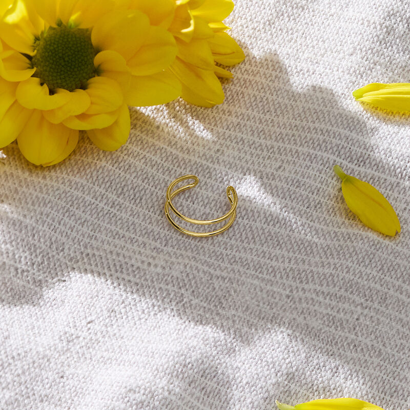 10kt Yellow Gold Two-Row Toe Ring  image number 2