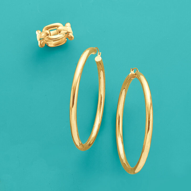 Italian Andiamo Link Ring in 14kt Yellow Gold image number 3