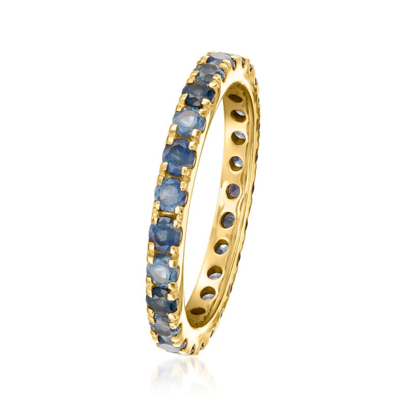 2.00 ct. t.w. Sapphire Eternity Band in 18kt Gold Over Sterling image number 2