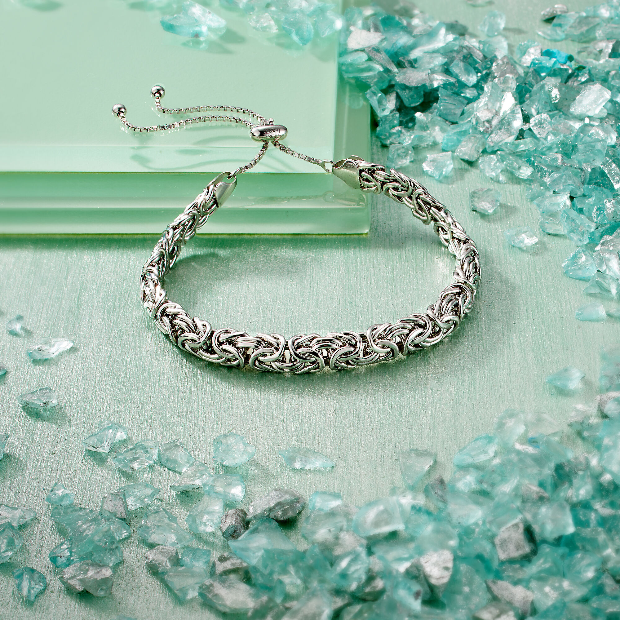 Sterling Silver Byzantine Bolo Bracelet