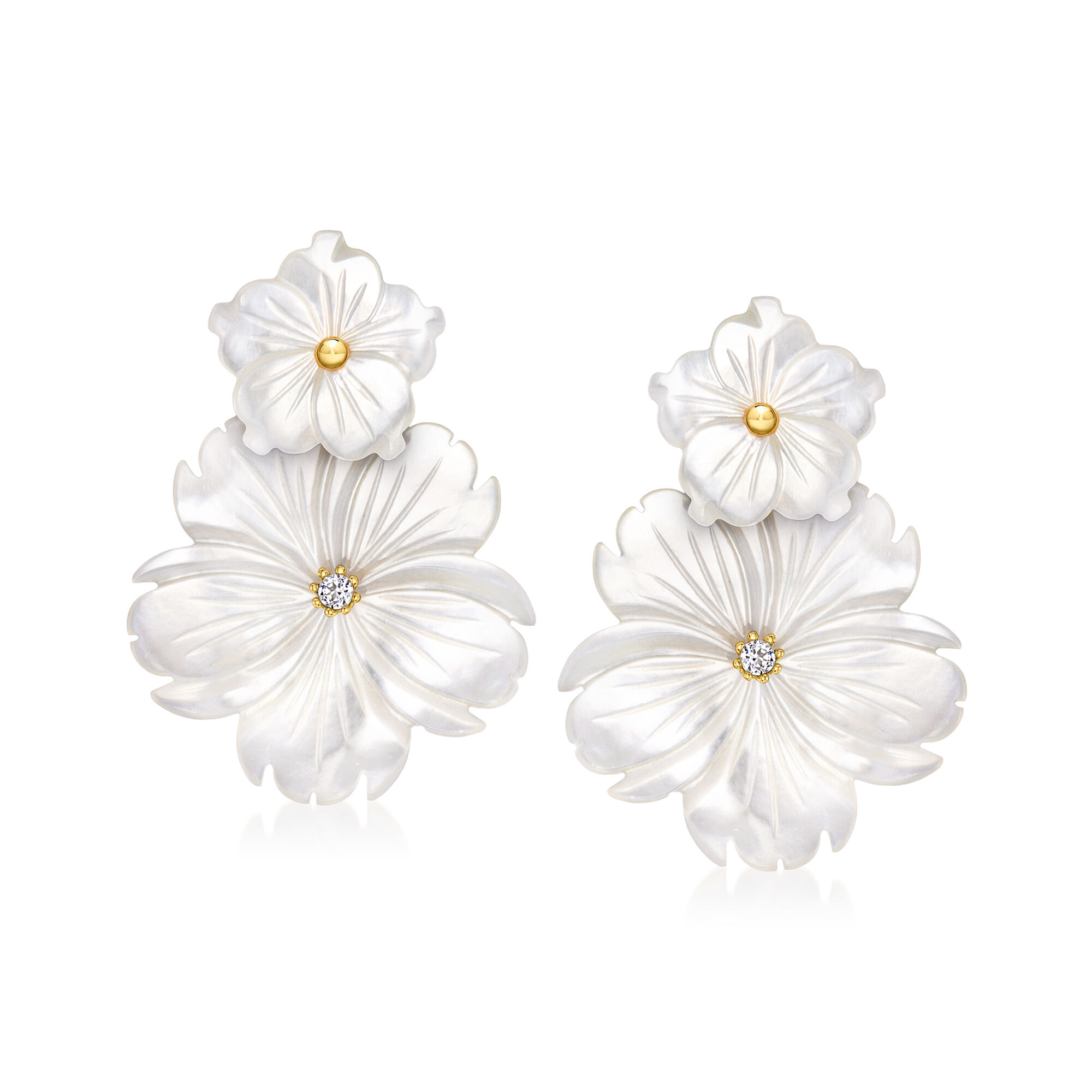 正規品 Mother-of-Pearl and Flower Topaz White t.w. ct. .20 その他