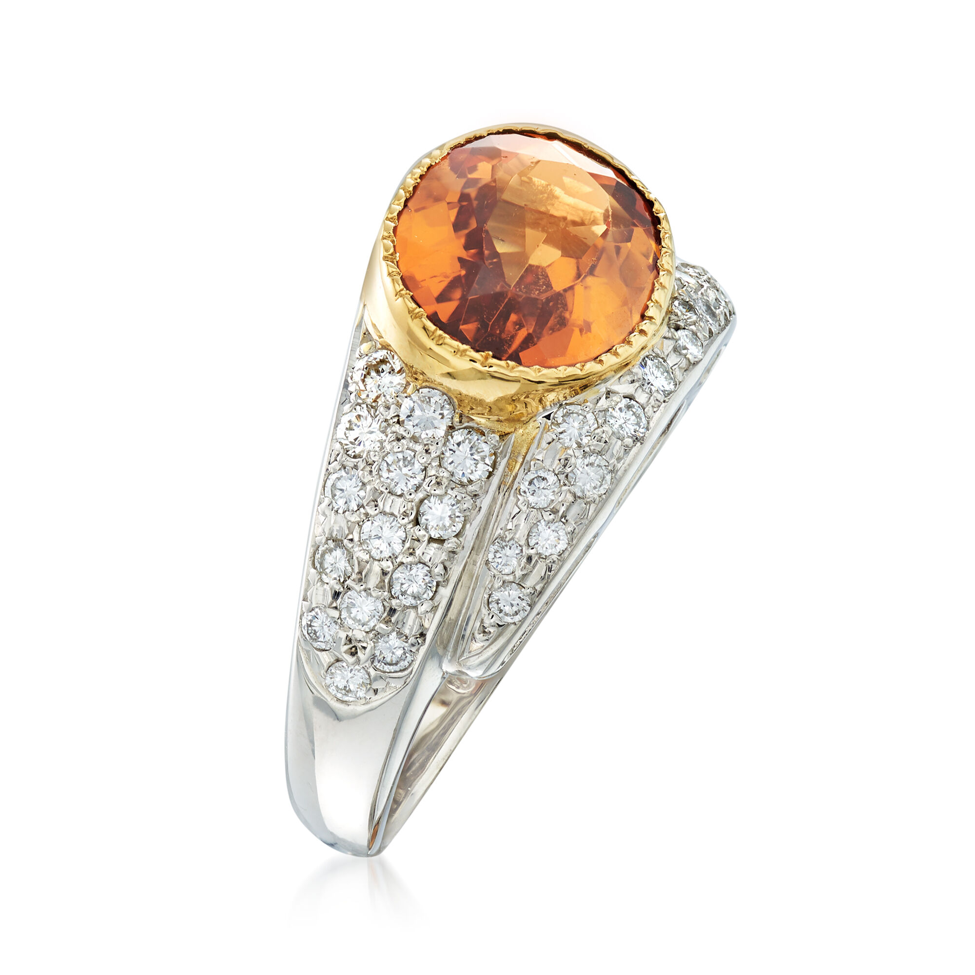 USA製 CORINTH コリンス MA-1 M ゴールド IDEAL 80s 80s Vintage 1ct Diamond Ring Wide Square Band Sz 6.5 18