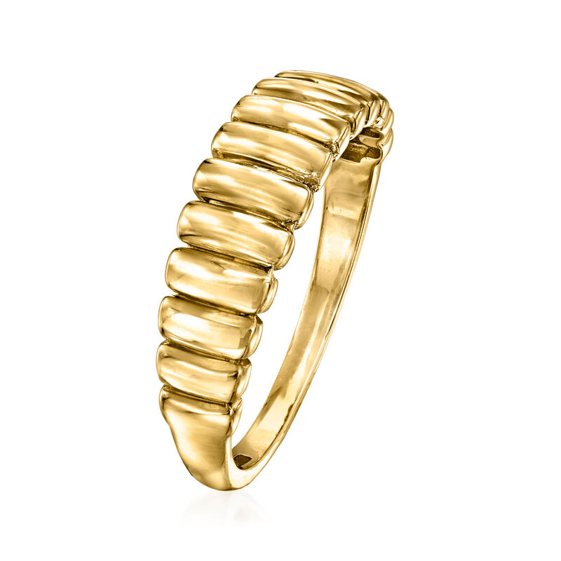 14kt Yellow Gold Ribbed Ring image number 2