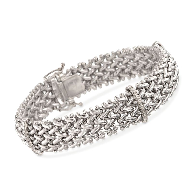 .23 ct. t.w. Diamond Riso Link Station Bracelet in Sterling Silver image number 0