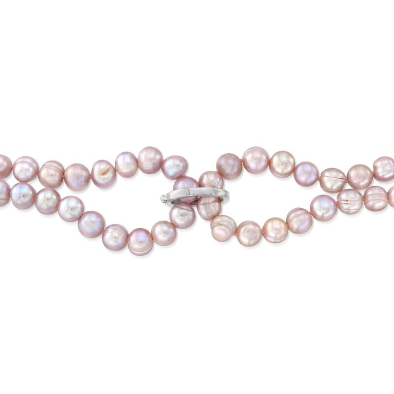 8-9mm Pink Cultured Pearl Endless Necklace with Free Sterling Silver Necklace Shortener image number 1
