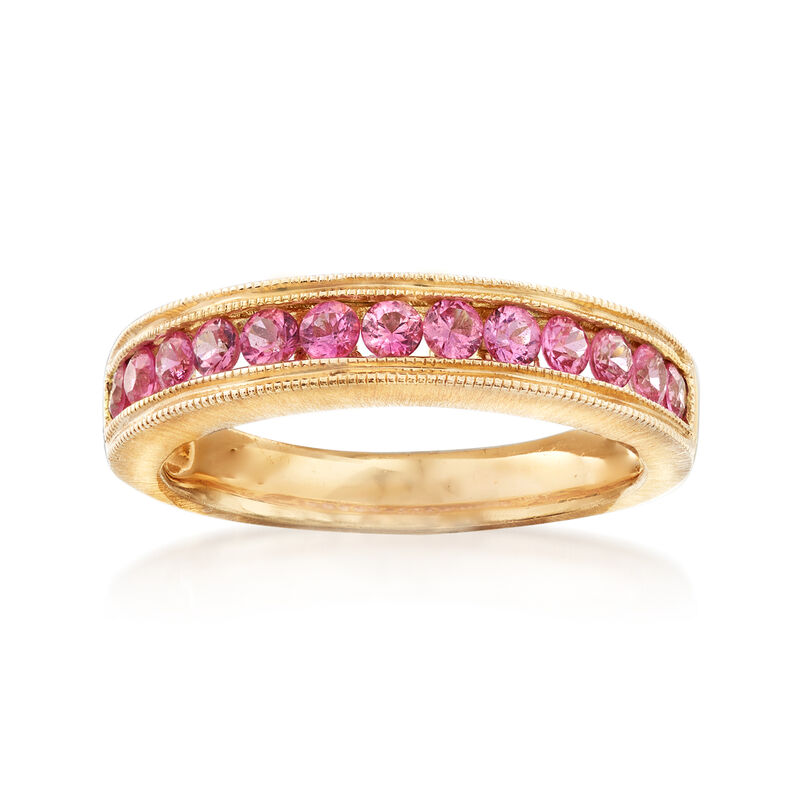 C. 1990 Vintage .80 ct. t.w. Pink Sapphire Ring in 14kt Yellow Gold image number 0