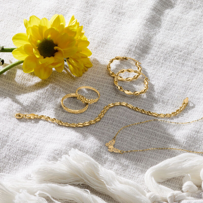 Italian 10kt Yellow Gold Butterfly Necklace image number 2