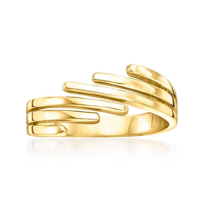 18kt Gold Over Sterling Graduated Bypass Ring image number 0