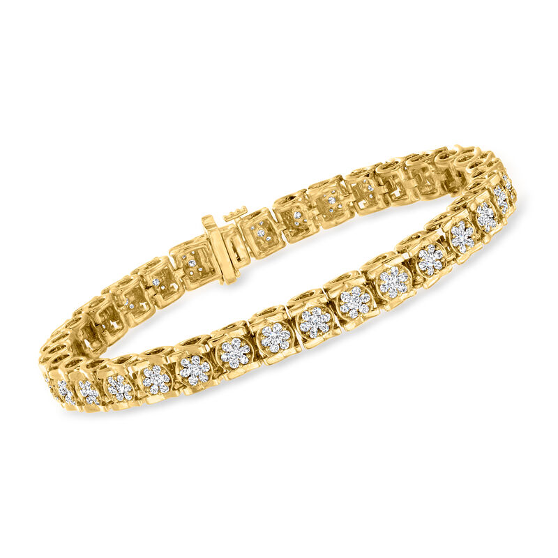 3.00 ct. t.w. Diamond Tennis Bracelet in 18kt Gold Over Sterling image number 0